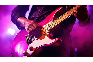 hands pink guitar ai generated, a Background Photo by pikepicture