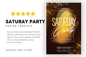 Saturday Party, a Flyer Template by What a Story