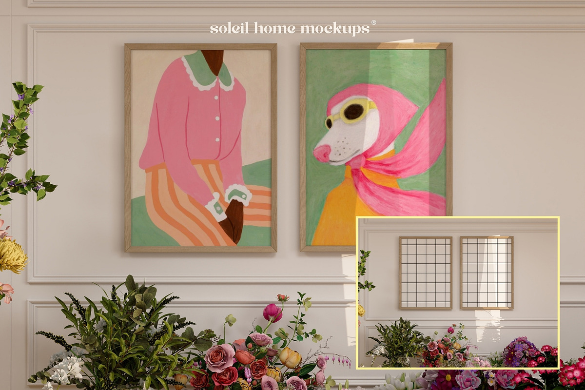BRIDGET | Floral Frame Mockups SET, a Household Mockup by SoleilHomeMockups (Photo 7 of 12)