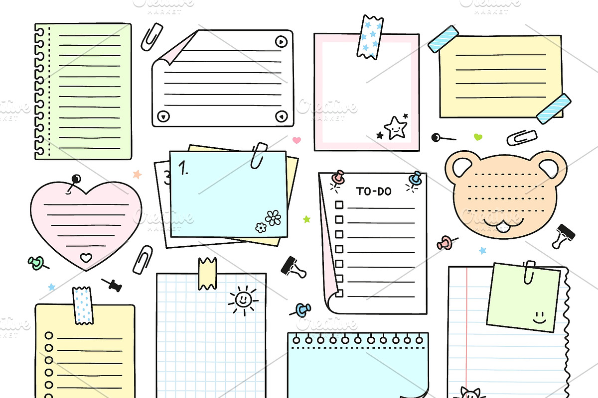 Doodle paper sheets. Line simple, an Object Illustration by LadadikArt (Photo 3 of 3)