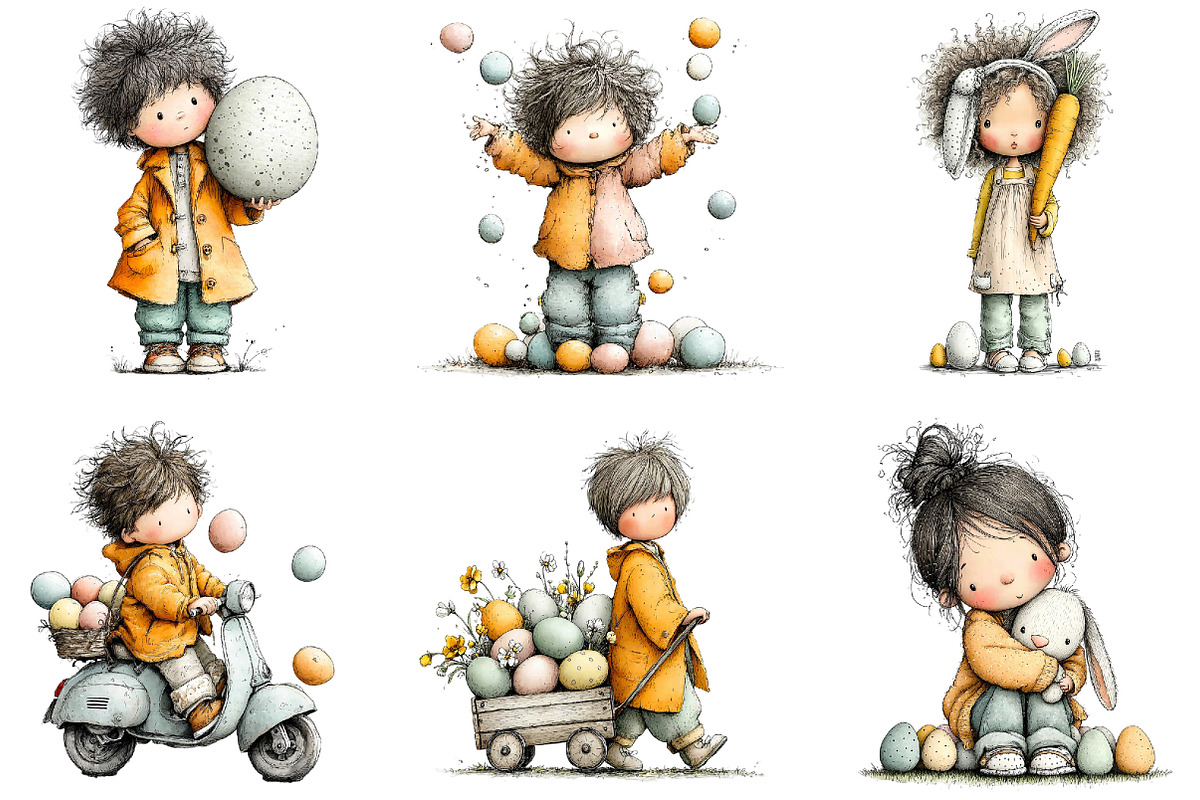 Whimsical Kids Easter Clipart, an Illustration by Sublimation Artist (Photo 6 of 7)