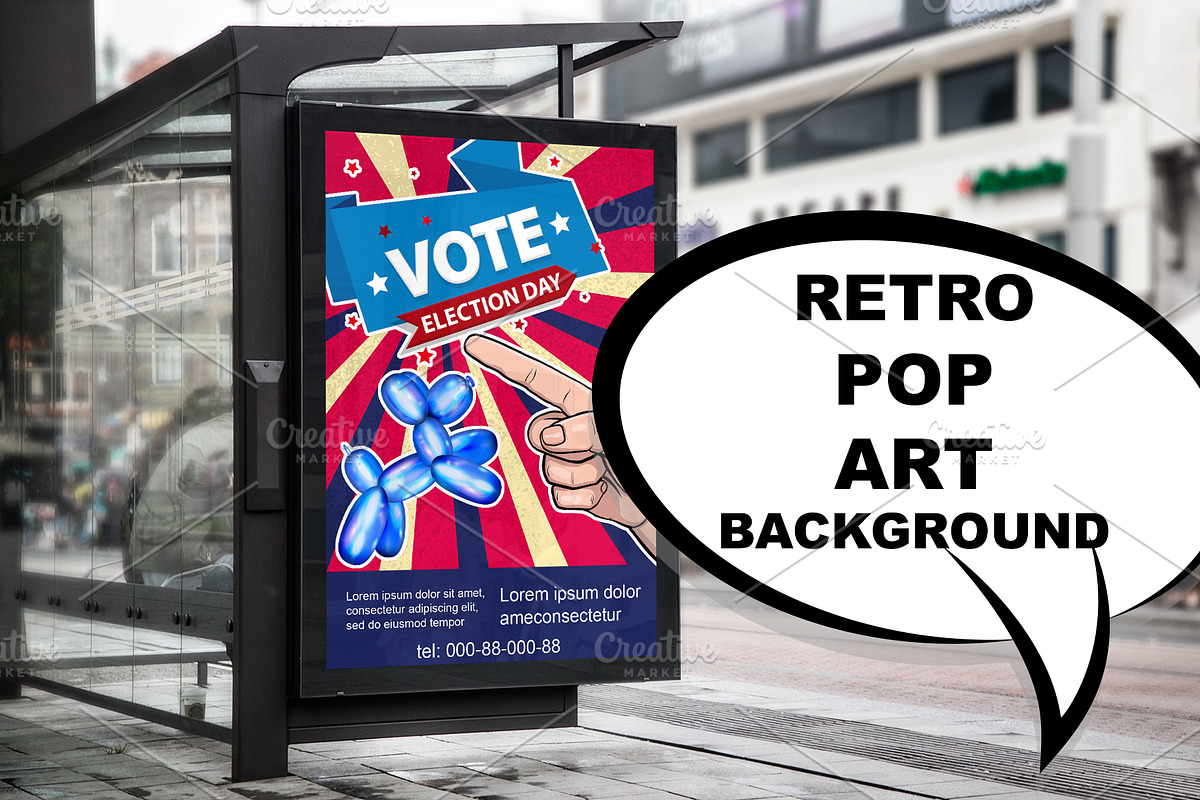 24 retro Comics pop art background, a Decorative Illustration by Kapitosh (Photo 2 of 6)