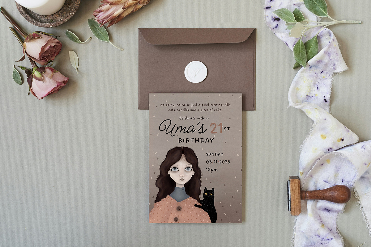 Quiet Birthday Invitation preview 2