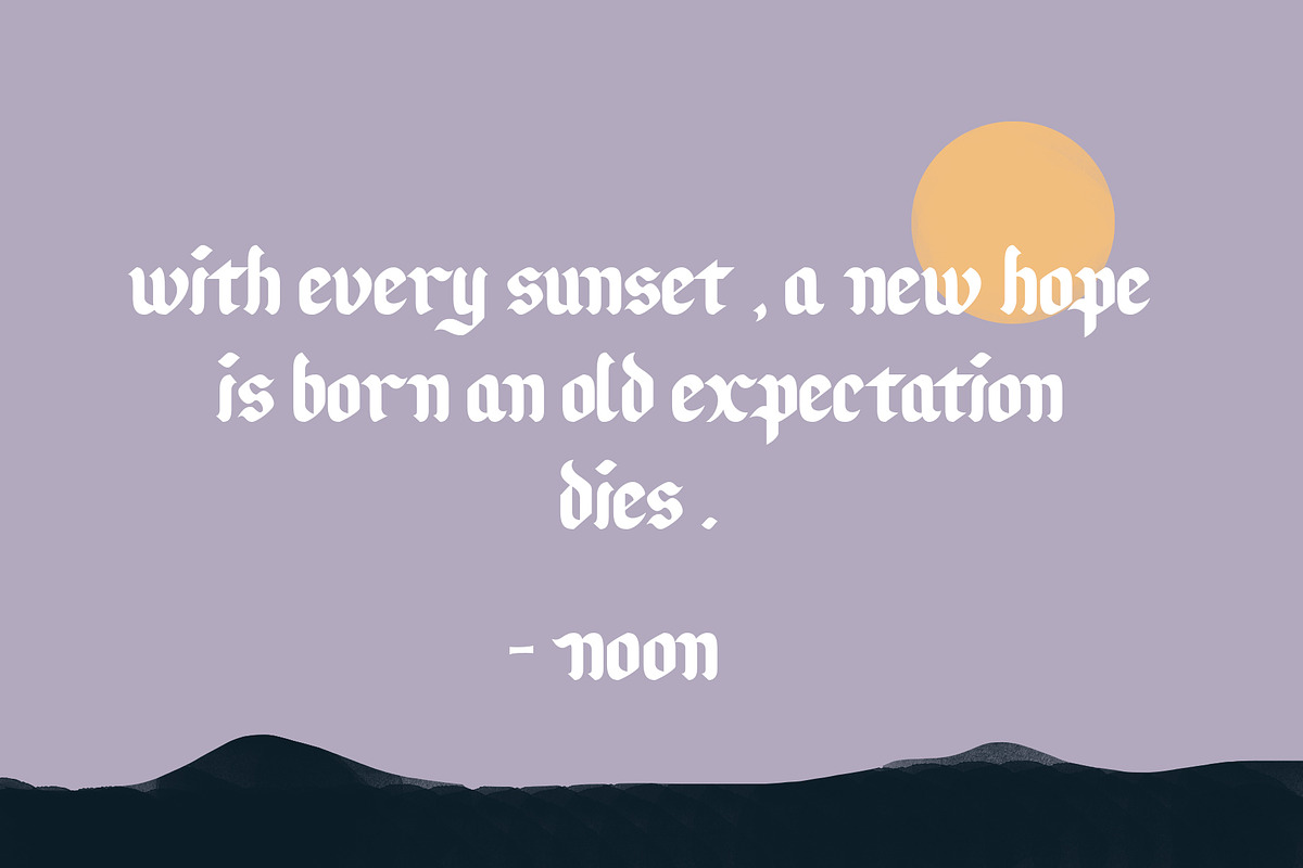 Sunset Road Typeface, a Blackletter Font by Emyself Design (Photo 9 of 12)