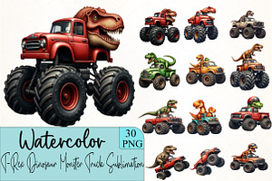 T-Rex Dinosaur Monster Truck Sublima, an Illustration by CrexoraLab