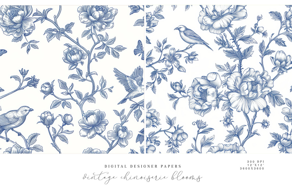 Chinoiserie Seamless Pattern Set, a Pattern Graphic by Patishop Art (Photo 5 of 9)