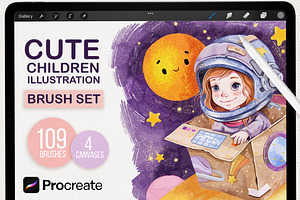 CUTE ILLUSTRATION PROCREATE BRUSHES