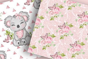 Cute Koala Digital Paper Pack