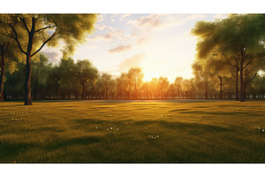 evening park orange golden park ai, a Nature Photo by pikepicture