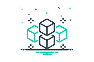 Cube shape mix icon, a Duotone Icon by Creative priyanka