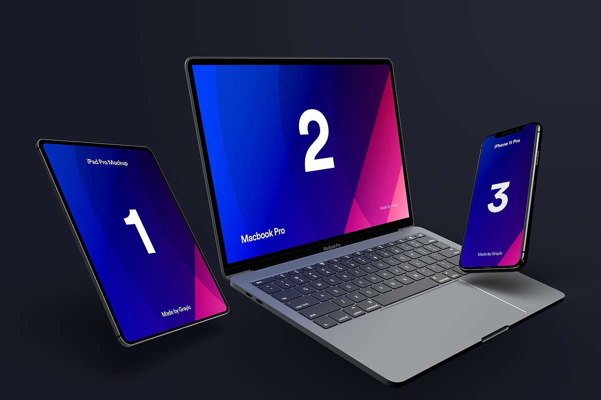 Flying Apple Device Mockup Vol 01, an iPhone Mockup by FinestDevs (Photo 5 of 7)