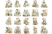 Cozy Cottagecore Winter Animal Clipa, an Illustration by DreamCafeArt (Thumbnail 2 of 6)
