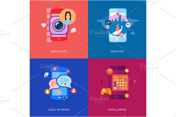 Set Of Flat Modern Icons