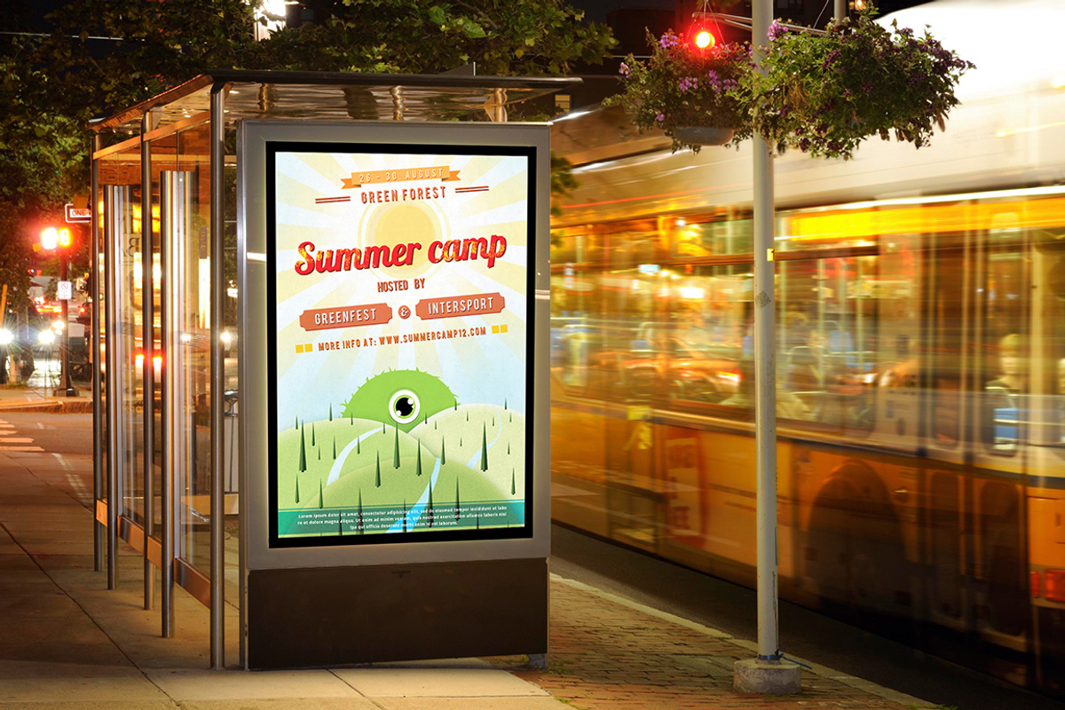 Retro Summer Camp Flyer, a Flyer Template by VectorBurn (Photo 4 of 5)