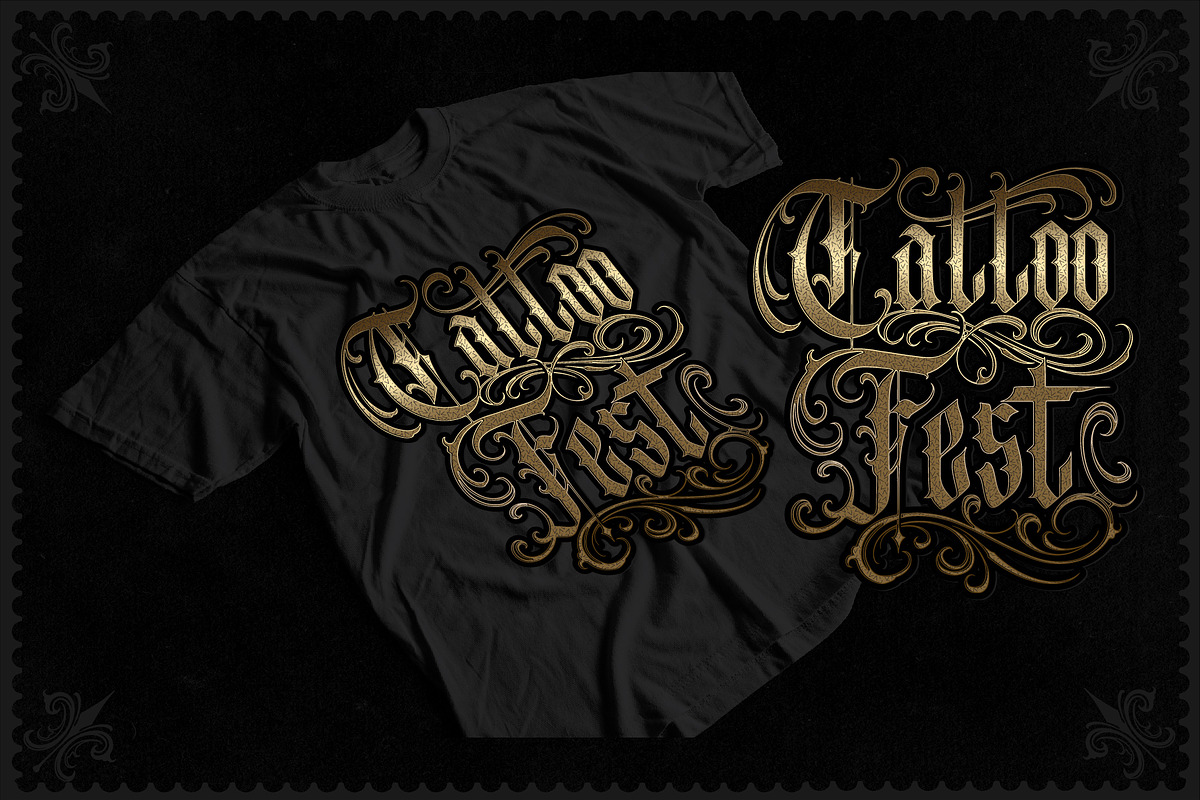Gematype Blackletter + Ornament font, a Blackletter Font by dansdesign (Photo 7 of 7)