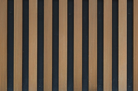 Timber slat Seamless texture, Wooden Yellow Brown background, Vertical, an Architecture Photo by Tampatra