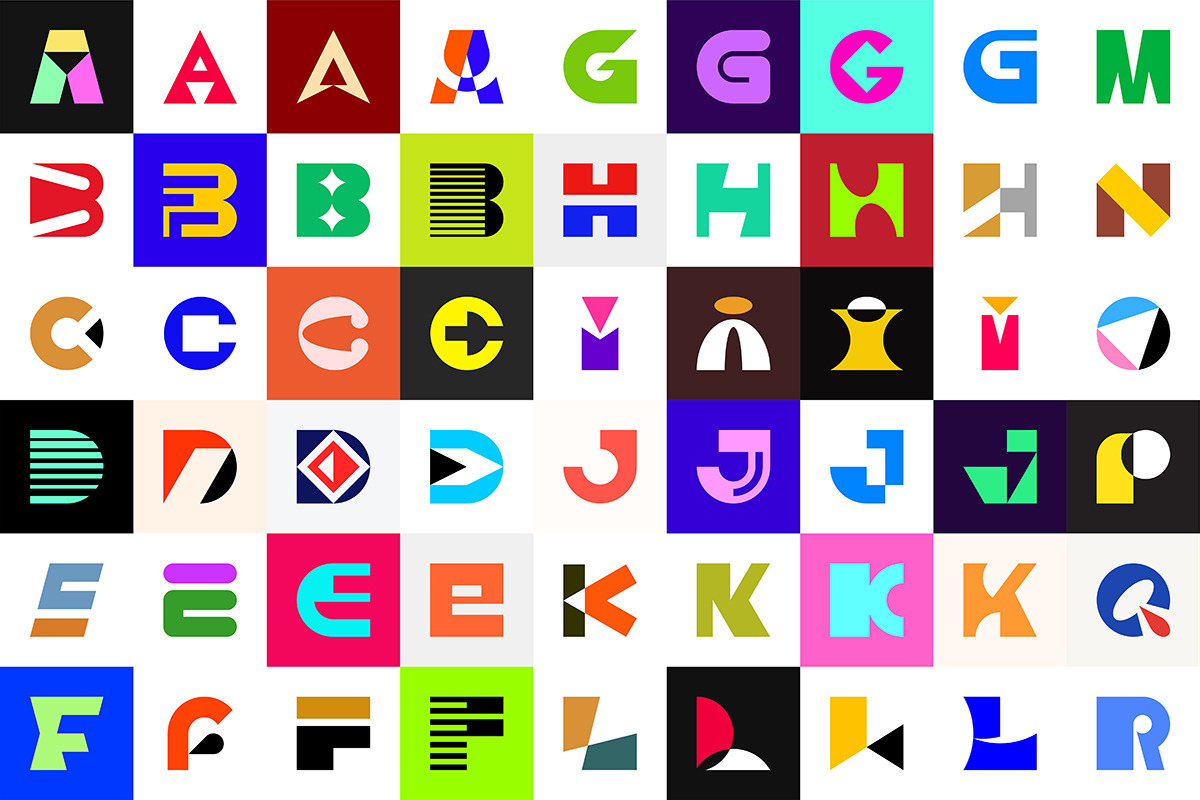 Abstract logos with letters, a Graphic by NataliiaVolyk (Photo 2 of 4)