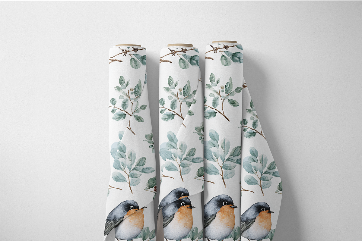 Robin Bird Seamless Pattern, an Illustration by Pati Charm Studio (Photo 6 of 7)