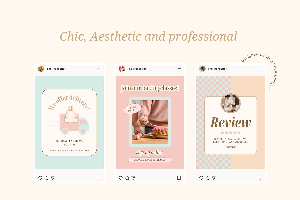 Boutique Bakery Instagram Templates, a Social Media Template by Hell Yeah Designs (Photo 10 of 12)