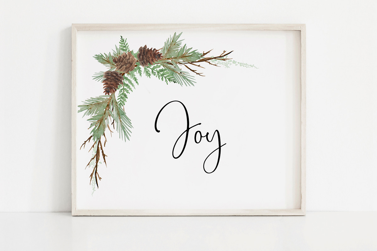 Winter Watercolor Greenery, an Illustration by DailyMiracleDigitals,LLC (Photo 2 of 8)