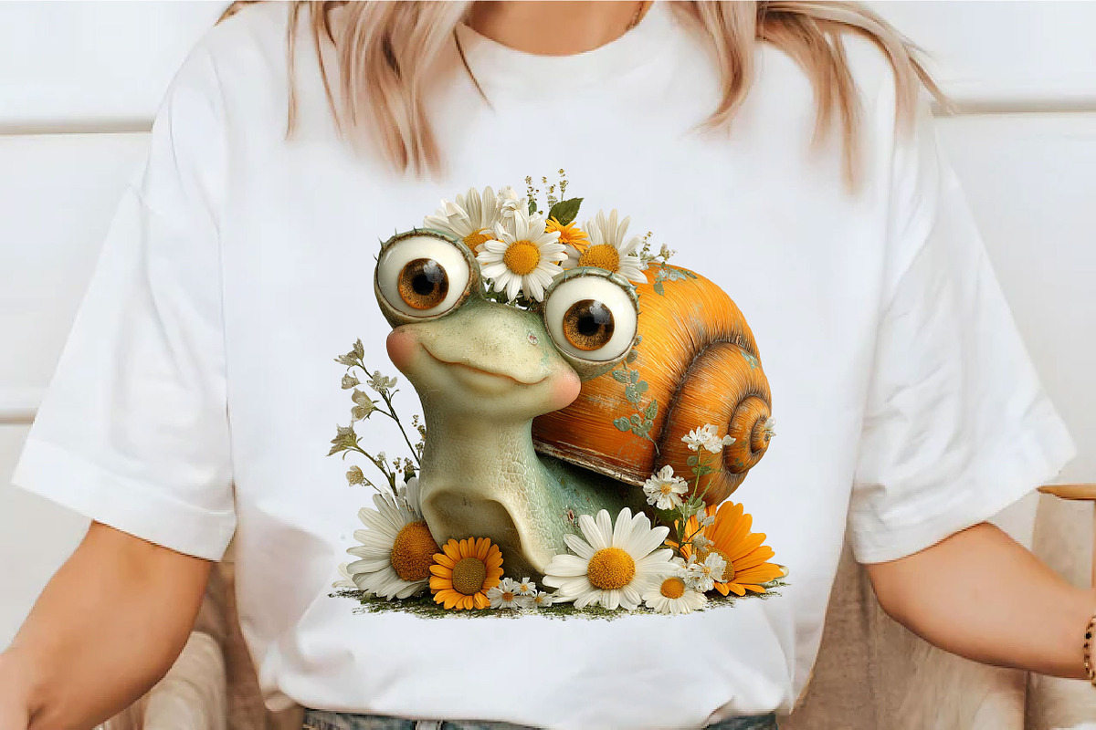 Whimsical Daisy Snail Clipart, a Seasonal Illustration by designcity5 (Photo 4 of 5)