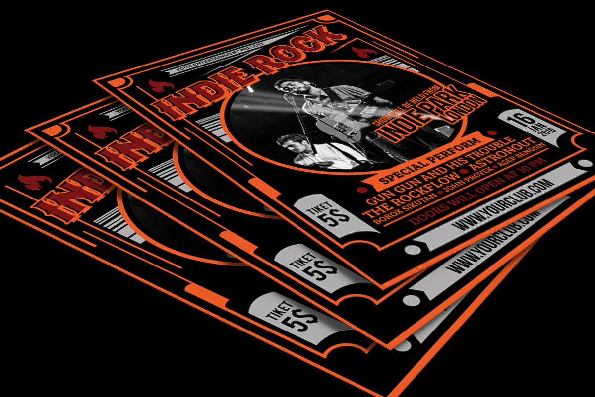 Indie Rock Flyer Tamplate, a Flyer Template by Muhamad Iqbal hidayat (Photo 3 of 3)
