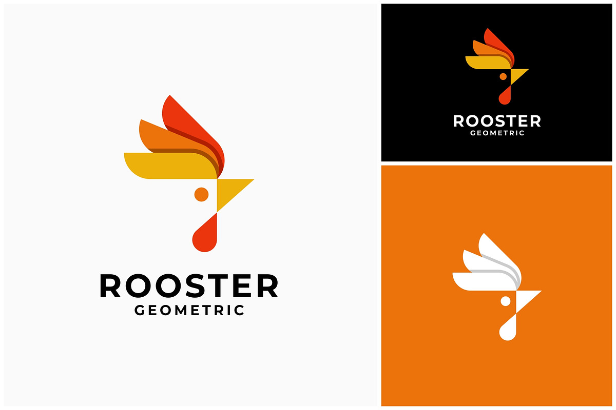 Rooster Chicken Geometric Logo, a Branding & Logo Template by ika trisiana