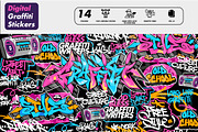 Graffiti Art Sticker Pack, an Object Graphic by MEAS7 Artwork (Thumbnail 2 of 4)