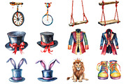 Circus Watercolor Clipart, an Illustration by Design Market (Thumbnail 2 of 4)