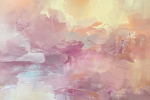 Abstract oil painting with soft pastel colors creating a dreamy, a Decorative Illustration by Anneleven