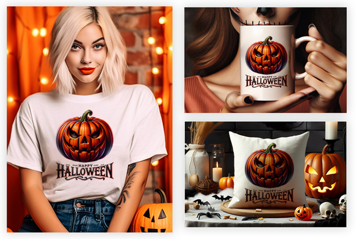Happy Halloween Pumpkin Face Clipart, a Seasonal Illustration by Creative Arslan (Photo 2 of 3)