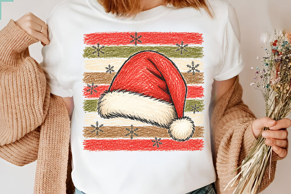 Striped Santa Hat PNG,Vintage, a Seasonal Illustration by Libby Wishes (Photo 2 of 3)