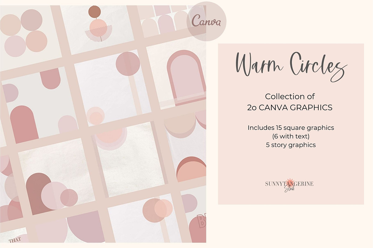 SALE Warm Circles Canva Templates, a Social Media Template by SunnyTangerine Stock (Photo 1 of 5)