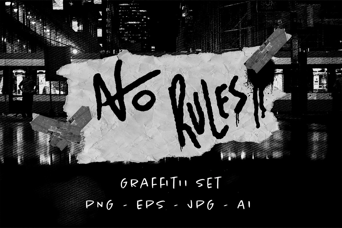 Graffiti 35 PNG EPS Elements, an Object Graphic by Studio Angel Arts (Photo 1 of 8)