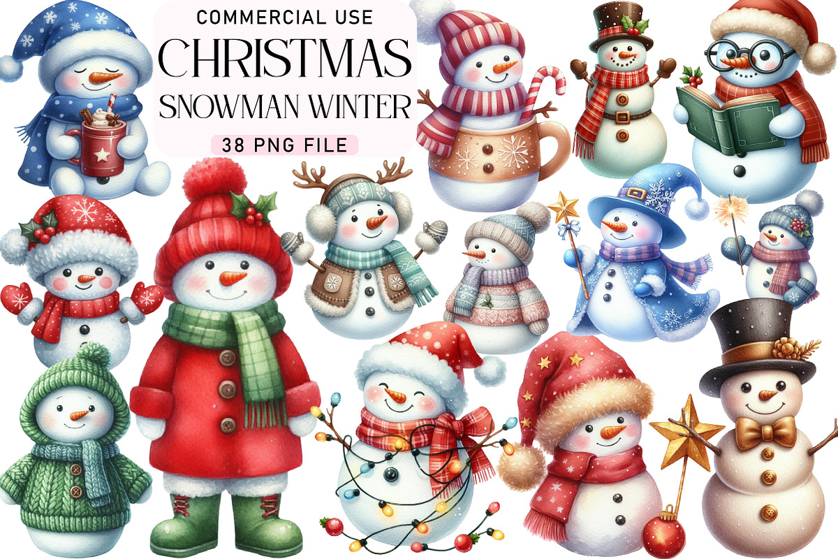 Snowman Winter Clipart, an Illustration by Daily.Designs (Photo 1 of 4)