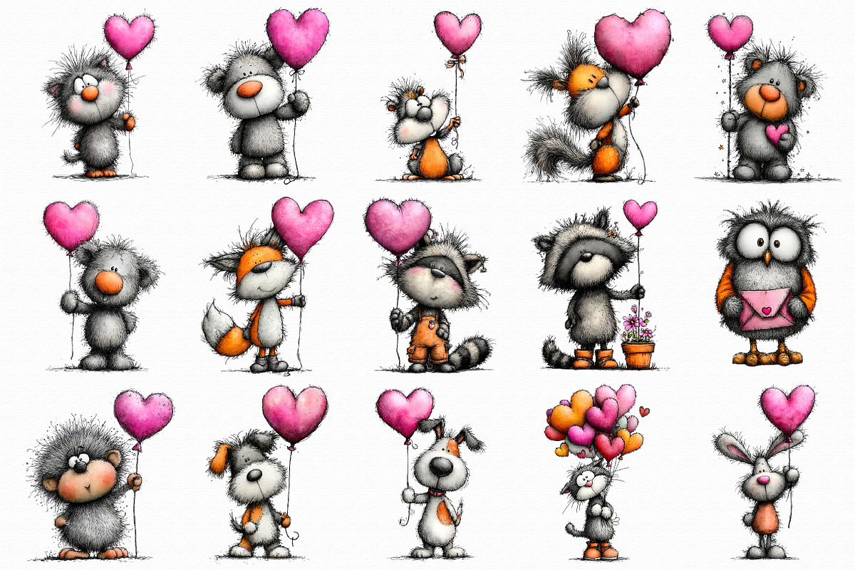 Whimsical Valentine Animal Balloons, an Illustration by Libby Wishes (Photo 6 of 6)