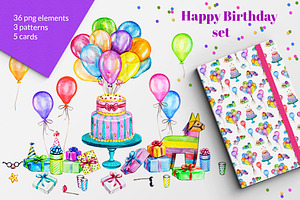 "Happy Birthday!" illustration set