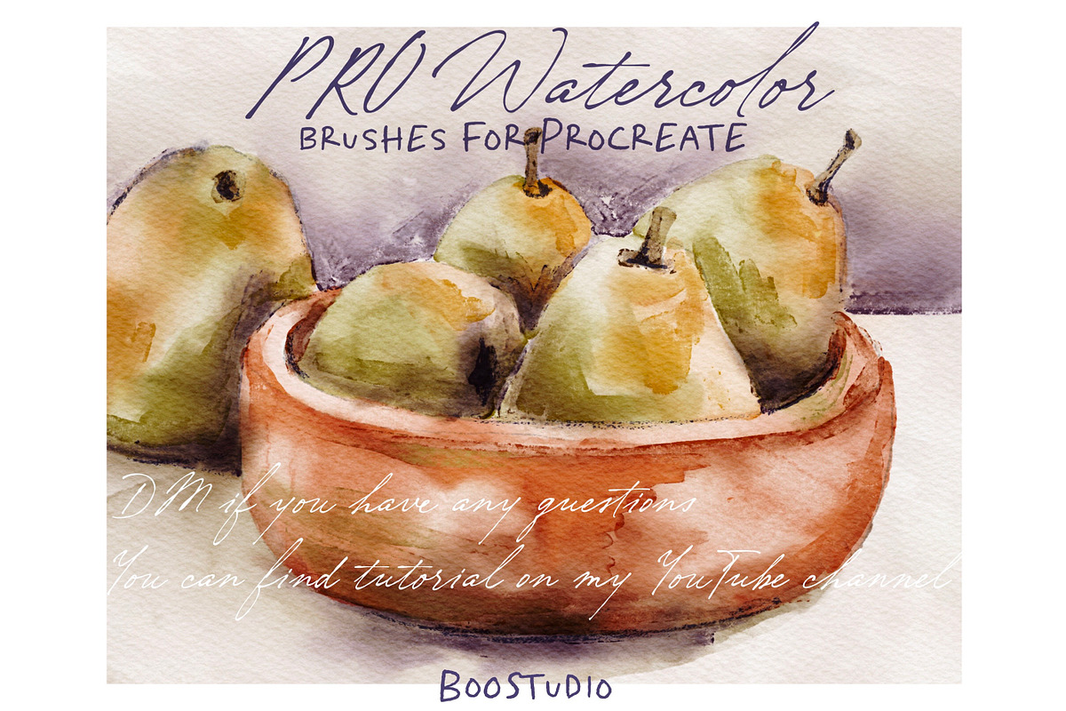 Pro Watercolor - Procreate Brushes, a Brush Add-On by BooStudio (Photo 8 of 9)