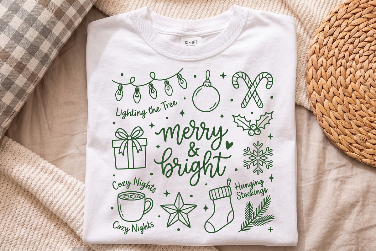 Merry And Bright Christmas PNG, a Seasonal Illustration by Libby Wishes (Photo 2 of 3)