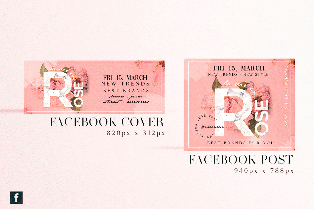 La Vie En Rose Social Media Pack, a Social Media Template by Touringxx Creative Studio (Photo 5 of 8)