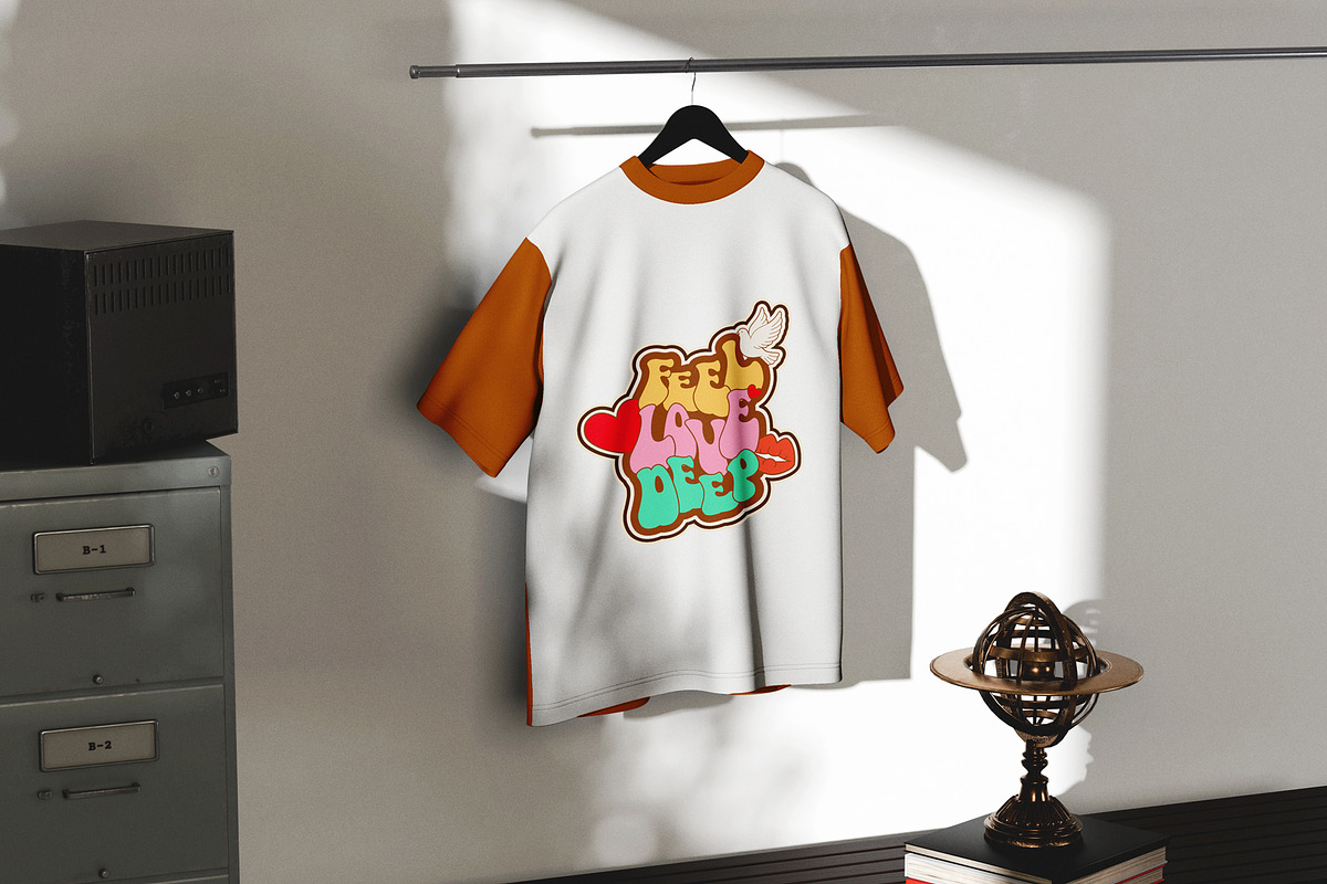 Feel Love Deep Retro T-Shirt Design, an Object Illustration by Ahluva Studio (Photo 6 of 6)