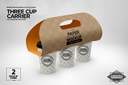 Three Cup Paper Carrier Mockup, a Cups & Container Mockup by INCDesign (Thumbnail 8 of 12)