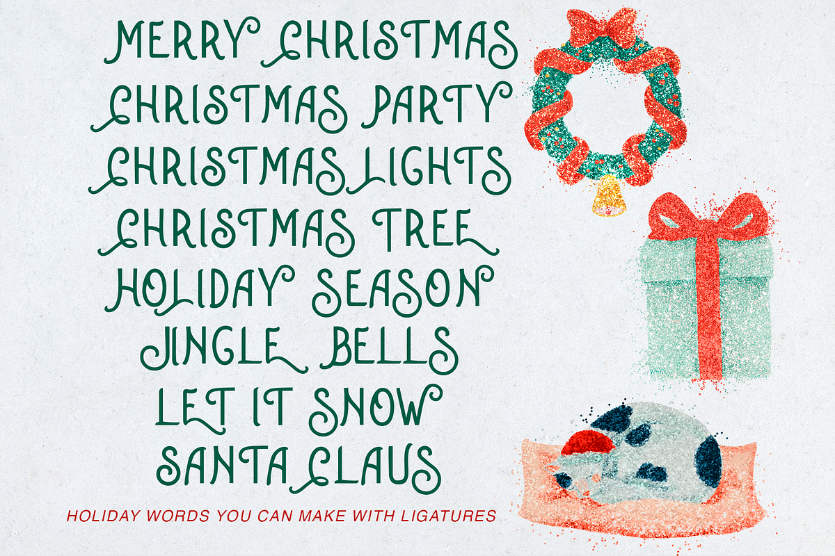 Snow Lits Christmas Holiday Display, a Font by Cloverons (Photo 8 of 13)