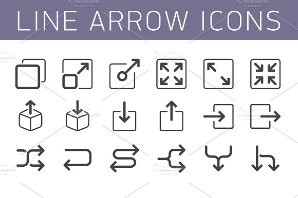Line Arrow Icon Set