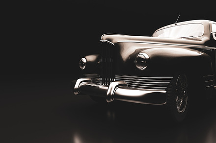 Classic retro car on black., a Transportation Photo by Photocreo Michal Bednarek