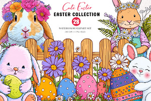 Green Cute Easter Clipart, an Illustration by CreationArt