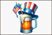 American Patriotic Flag Beer Clipart, an Illustration by Sublimation Artist (Thumbnail 3 of 6)