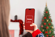 iPhone Christmas Vertical Mockup, an iPhone Mockup by RSplaneta (Thumbnail 1 of 2)