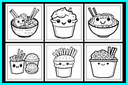 Kawaii Food Coloring Pages, a Food Illustration by protabsorkar11 (Thumbnail 4 of 7)