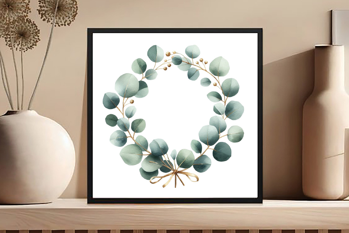 Watercolor Christmas Wreath Clipart, an Illustration by DreamCafeArt (Photo 5 of 5)